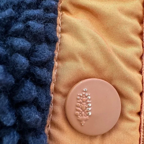 FREE PEOPLE-Rocky Ridge Fleece Aztec Jacket Night Sky SIZE EXTRA SMALL - Picture 8 of 9